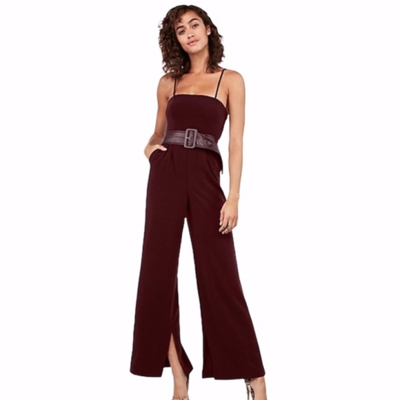NWT Express Negin Mirsalehi Belted Wide Leg Jumpsuit - Picture 1 of 5